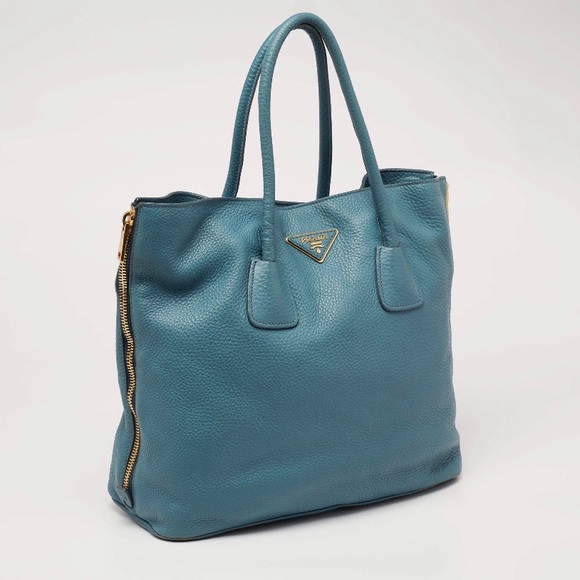 EUC Prada Vitello Daino Leather Side Zip Shopper tote - Picture 3 of 17